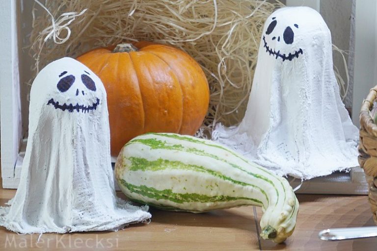 Halloween Gespenster aus Gips - MalerKlecksi